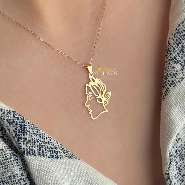 آویز چهره (رخ) طلا لیزری